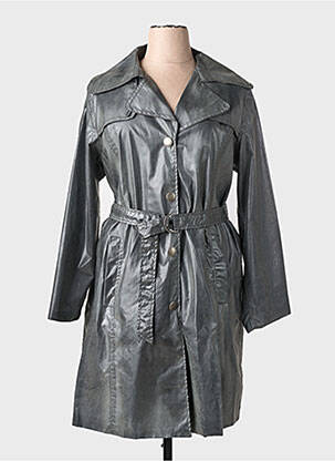 Trench finition intérieure doublée sans capuche gris ETAGE femme
