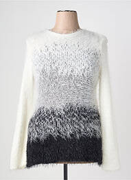 Pull coupe cintrée manches longues blanc GUY DUBOUIS femme