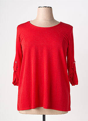 T-shirt manches 3/4 manches 3/4 rouge MELODY femme