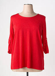 T-shirt manches 3/4 manches 3/4 rouge MELODY femme
