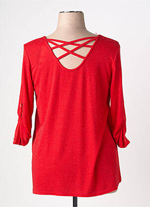 T-shirt manches 3/4 manches 3/4 rouge MELODY femme