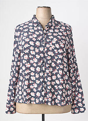 Chemisier tissage crêpe manches longues bleu DIANE LAURY femme