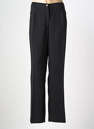 Pantalon droit tissage crêpe taille normale noir CHRISTINE LAURE femme