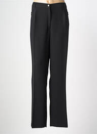Pantalon droit tissage crêpe taille normale noir CHRISTINE LAURE femme