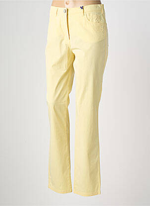 Pantalon droit stretch taille normale jaune TONI femme