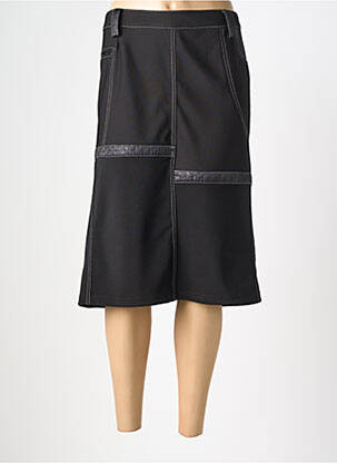 Jupe mi-longue stretch noir GUY DUBOUIS femme