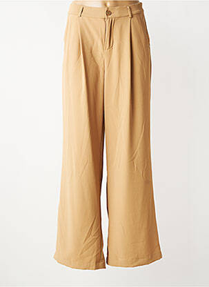 Pantalon large tissage popeline taille normale beige CREAM femme