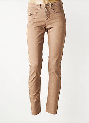 Jeans coupe slim stretch taille normale marron CREAM femme