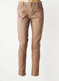 Jeans coupe slim stretch taille normale marron C'EST BEAU LA VIE femme