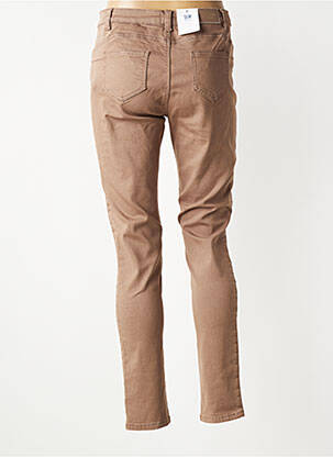 Jeans coupe slim stretch taille normale marron C'EST BEAU LA VIE femme