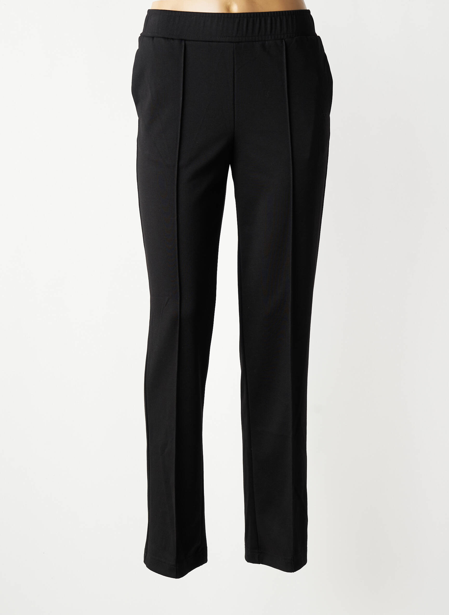 Pantalon droit stretch taille normale noir CREAM femme