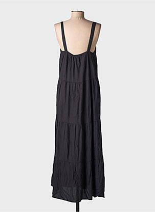 Robe longue tissage popeline sans manche noir CREAM femme