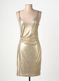 Robe courte coupe cintrée fines bretelles or MOLLY BRACKEN femme