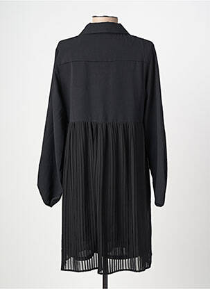 Robe mi-longue tissage crêpe manches longues noir C'EST BEAU LA VIE femme
