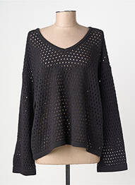 Pull coupe droite manches longues noir CREAM femme