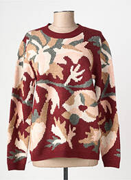 Pull stretch manches longues rouge MOLLY BRACKEN femme