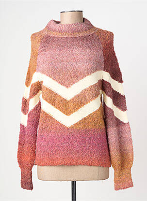 Pull tissage chiné manches longues rose MOLLY BRACKEN femme