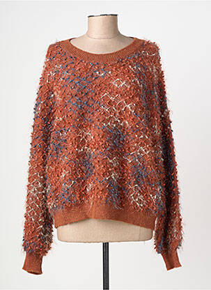 Pull coupe droite manches longues orange MOLLY BRACKEN femme
