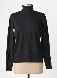 Pull col roulé coupe cintrée manches longues noir CREAM femme