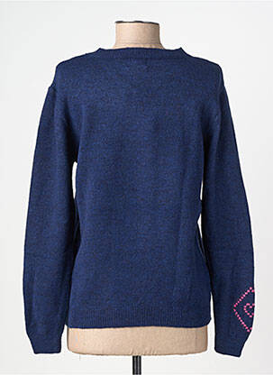 Pull coupe droite manches longues bleu C'EST BEAU LA VIE femme