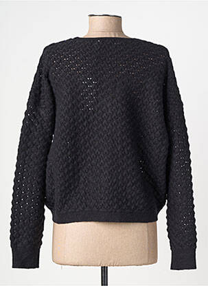 Pull maille ajourée manches longues noir MOLLY BRACKEN femme