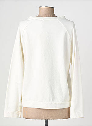 Sweat-shirt sérigraphie floquée manches longues blanc BANDITAS FROM MARSEILLE femme