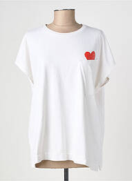 T-shirt sérigraphie floquée manches courtes blanc BANDITAS FROM MARSEILLE femme