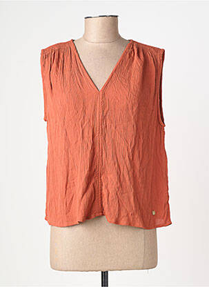 Blouse tissage crêpe sans manche orange LES TROPEZIENNES PAR M.BELARBI femme