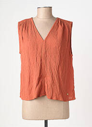Blouse tissage crêpe sans manche orange LES TROPEZIENNES PAR M.BELARBI femme