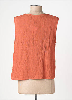 Blouse tissage crêpe sans manche orange LES TROPEZIENNES PAR M.BELARBI femme