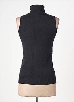 Pull col roulé coupe cintrée sans manche noir MOLLY BRACKEN femme
