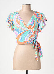Chemisier imprimé fleurs manches courtes vert MOLLY BRACKEN femme