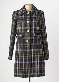 Manteau long coupe cintrée sans capuche bleu MOLLY BRACKEN femme