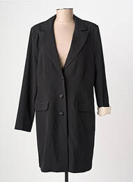 Manteau long coupe cintrée sans capuche noir CREAM femme