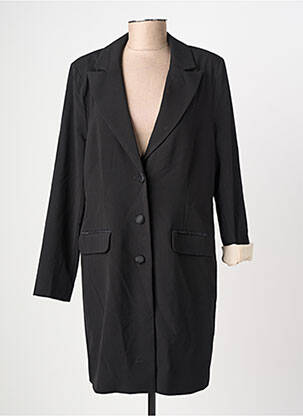 Manteau long coupe cintrée sans capuche noir CREAM femme