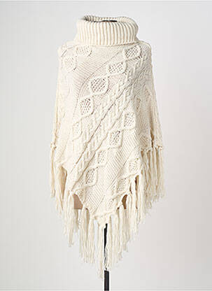 Poncho col roulé beige CREAM femme