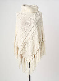 Poncho col roulé beige CREAM femme