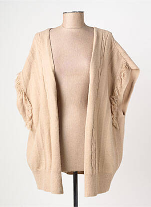 Gilet manches courtes col v beige CREAM femme