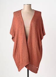 Gilet manches courtes maille tricot orange CREAM femme