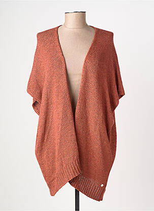 Gilet manches courtes maille tricot orange CREAM femme