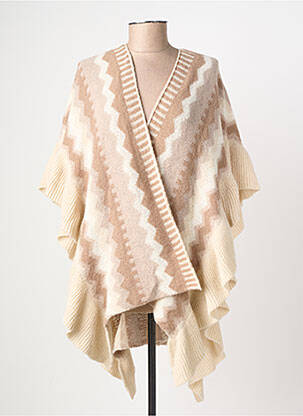 Poncho col v beige CREAM femme