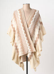 Poncho col v beige CREAM femme