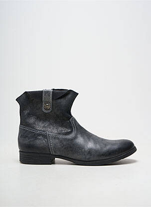 Bottines/boots tissage satiné talon plat jusqu'à 3cm gris RAMDAM femme