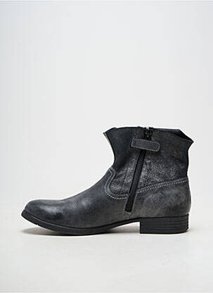 Bottines/boots tissage satiné talon plat jusqu'à 3cm gris RAMDAM femme