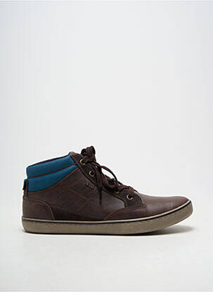 Baskets matière lisse bout rond marron GEOX homme