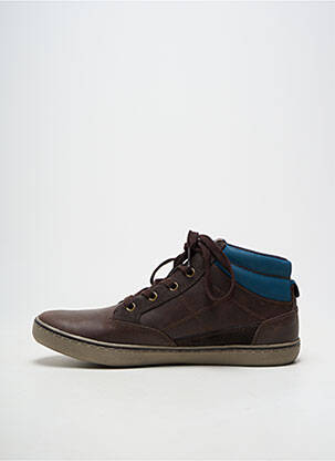 Baskets matière lisse bout rond marron GEOX homme
