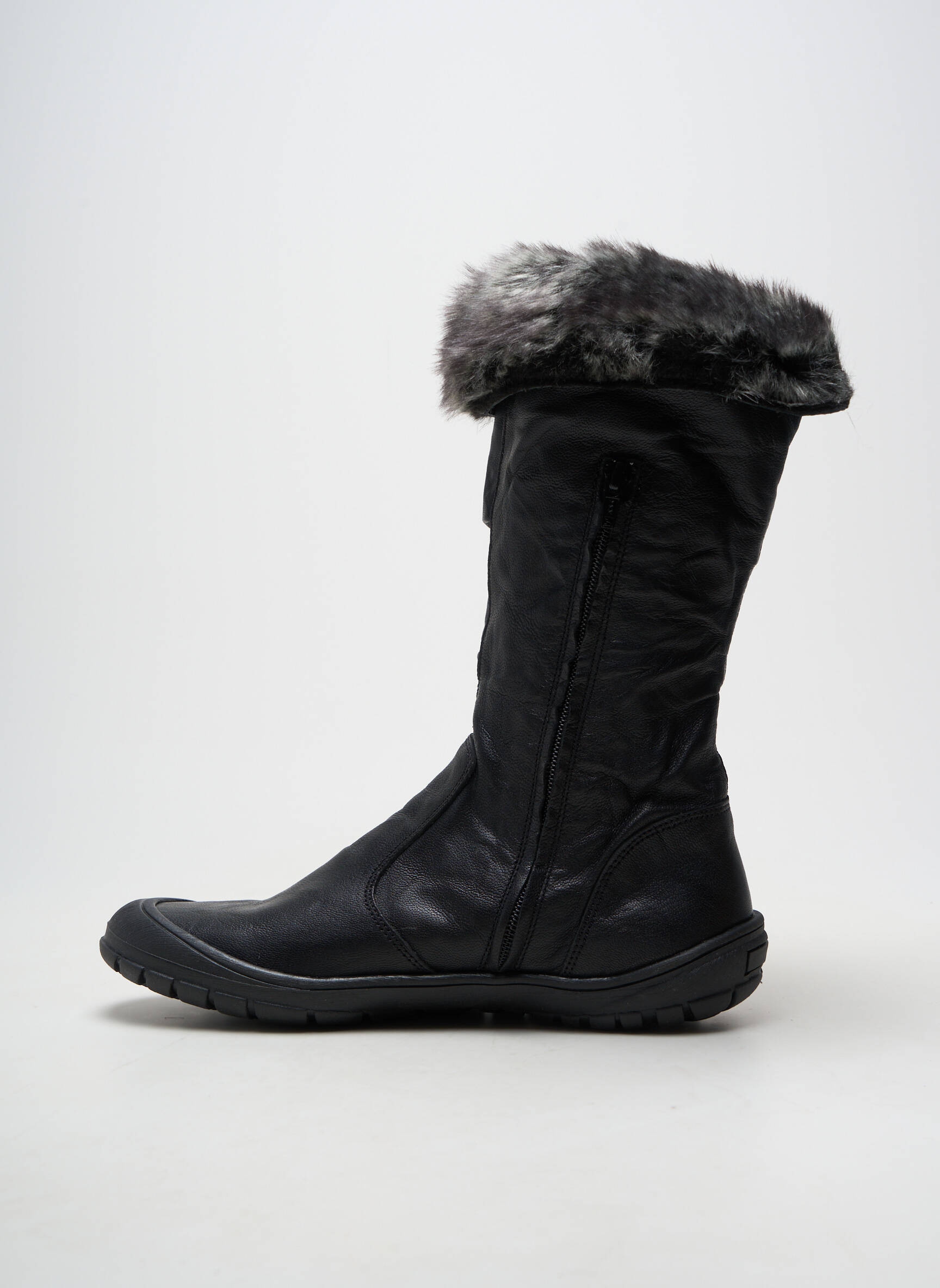 Bottes matière lisse talon plat jusqu'à 3cm noir BELLAMY femme