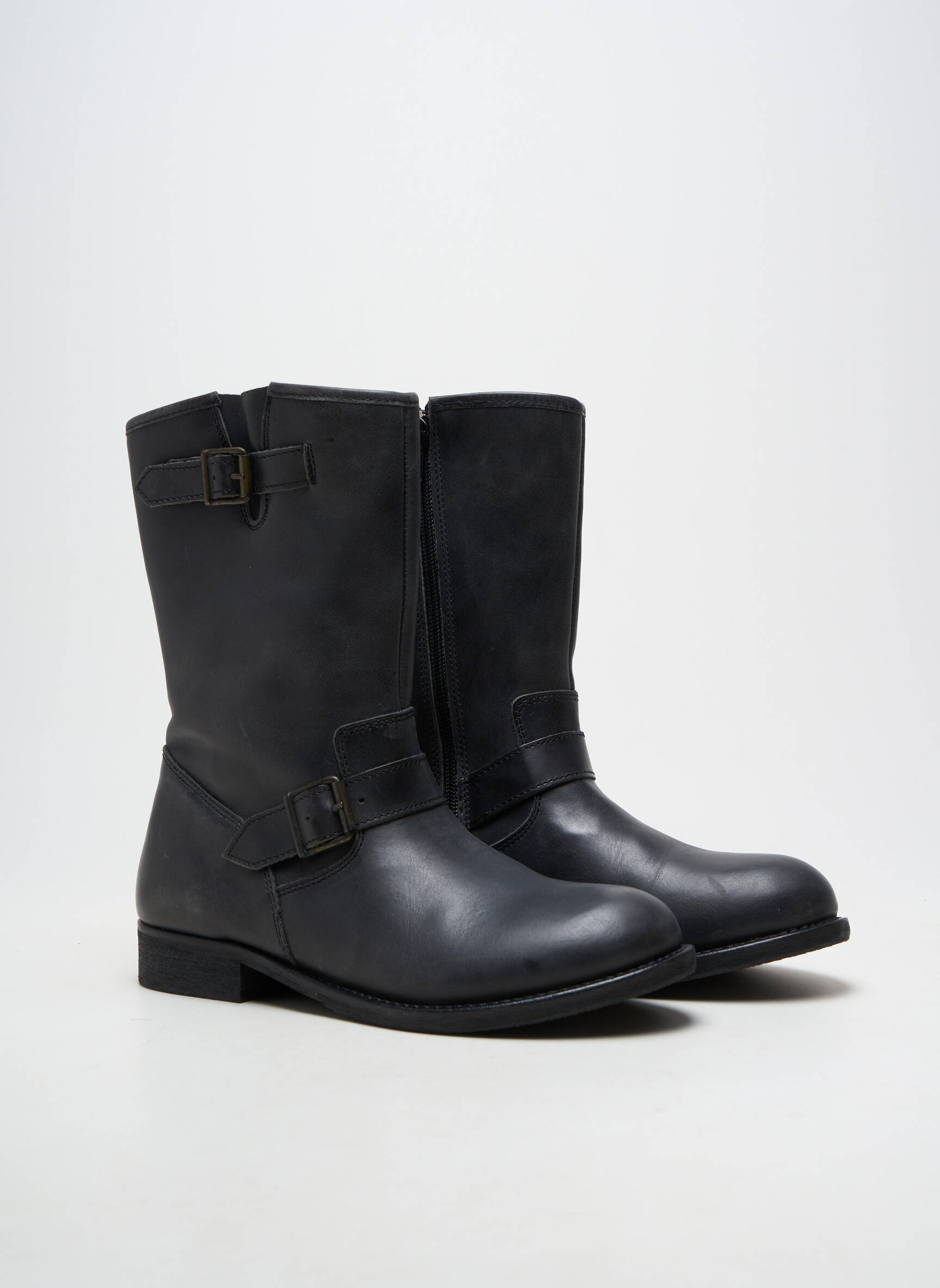 Bottines/boots matière lisse talon plat jusqu'à 3cm noir BELLAMY femme
