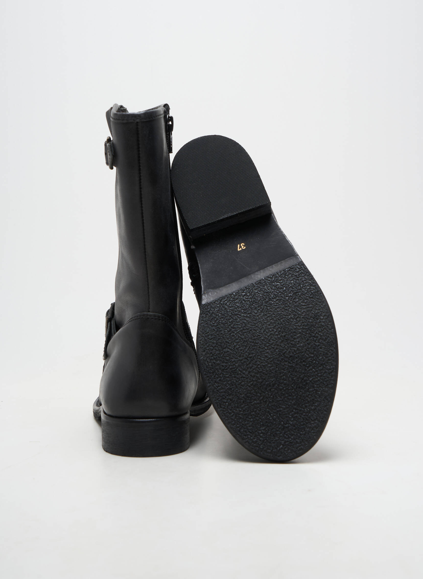 Bottines/boots matière lisse talon plat jusqu'à 3cm noir BELLAMY femme