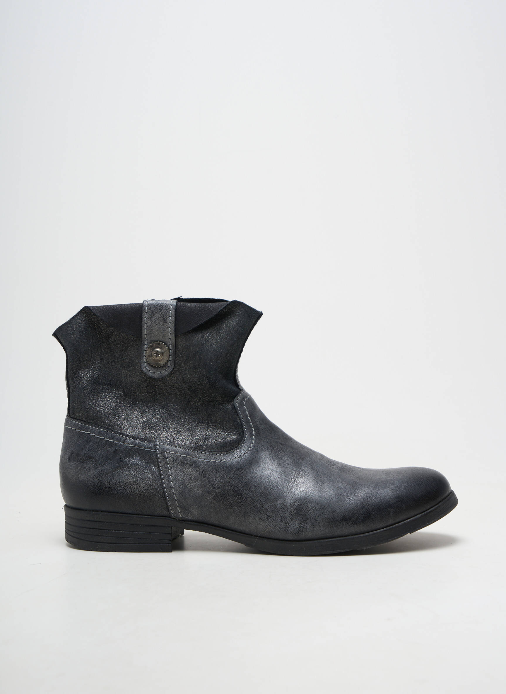 Bottines/boots tissage satiné talon plat jusqu'à 3cm gris RAMDAM femme